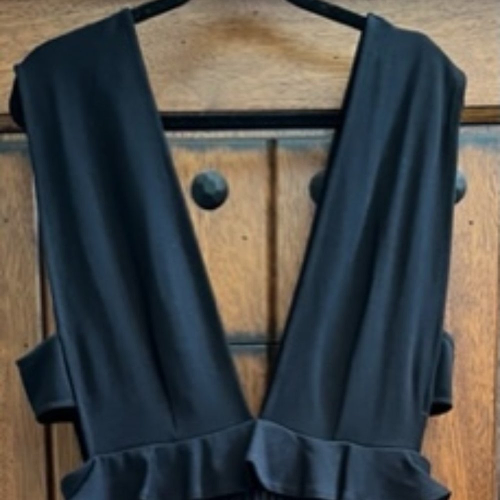 French Connection Low & Side Cut Black Dress